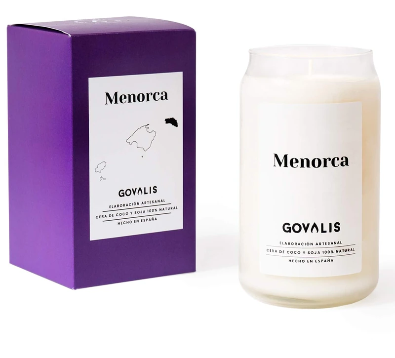 GOVALIS Menorca Scented Candle | 100% Natural Soy Wax | 100 Hours, Large Scented Candle in Glass, Travel Memories of Menorca, Original Gifts for Friends, Decoration, Yoga, Bedroom, Bathroom - Image 1