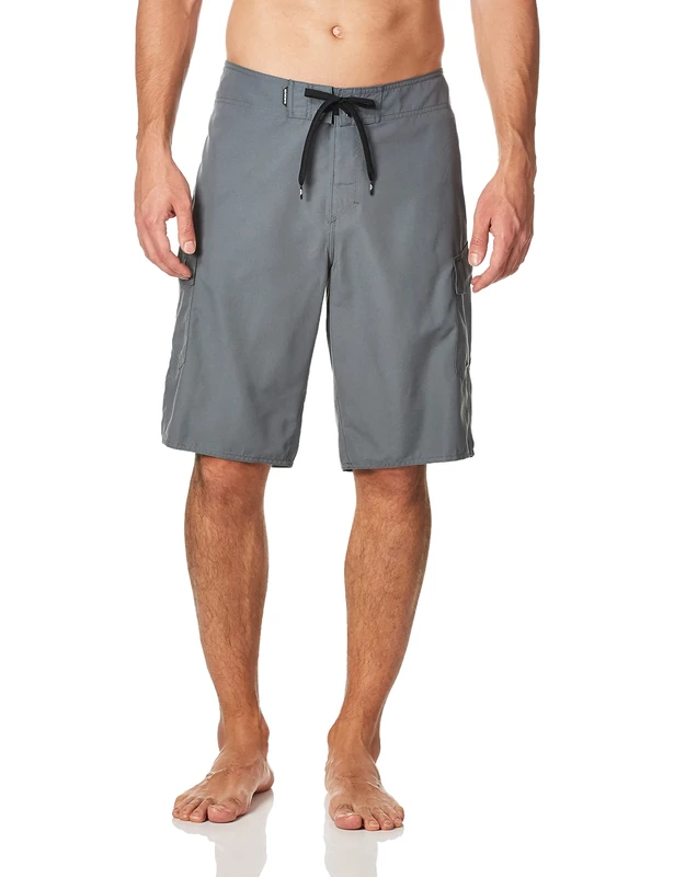 Quiksilver Men's Manic 22 Inch Length Cargo Pocket Boardshort Swim Trunk, Iron Gate, 33