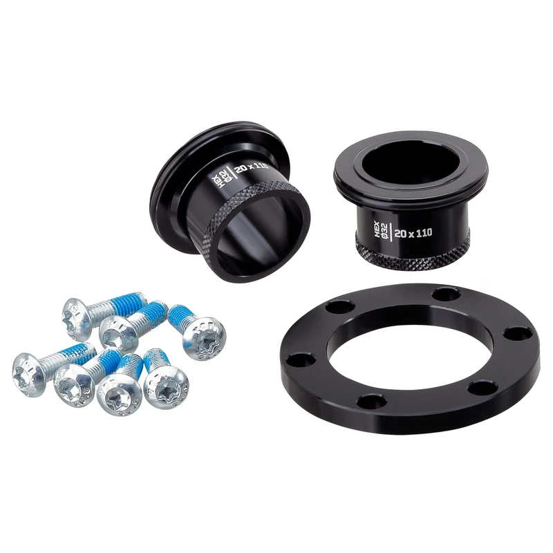 Spank Unisex Adult Front Hub Hex Conversion Kit 20x110 Mountain Bike Accessories, Black