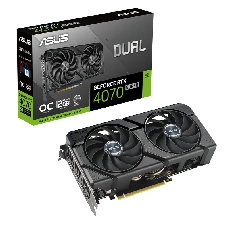 ASUS GeForce RTX 4070 Super 12G DUAL EVO OC Gaming Graphics Card - 2550MHz Boost Clock, GDDR6X, PCIe Gen 4, DLSS 3, HDMI 2.1a, 3 x DisplayPort 1.4a (Supports 4K & 8K HDR)