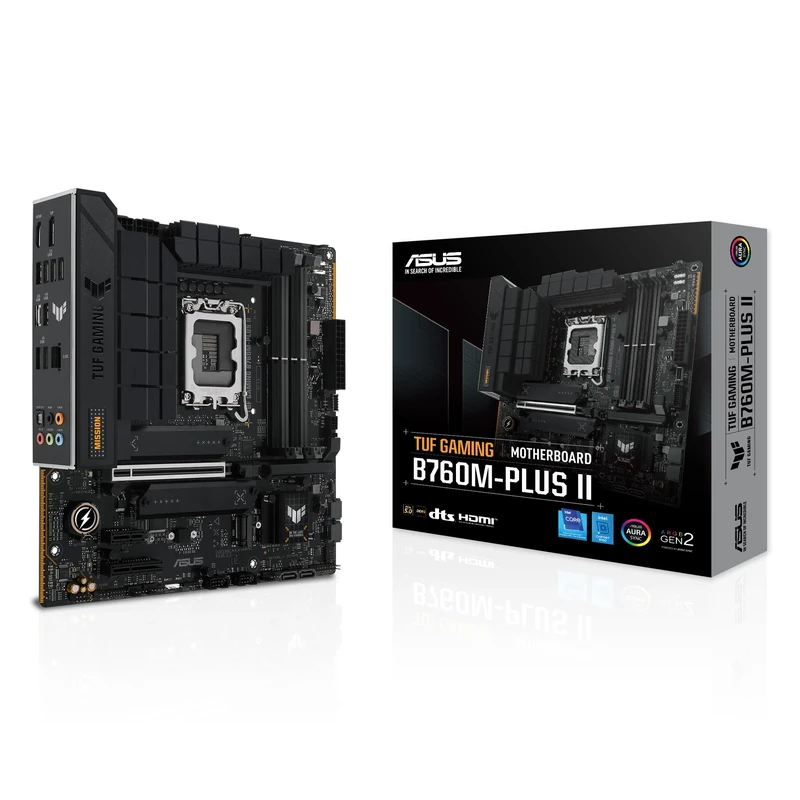 Asus TUF GAMING B760M-PLUS II, Intel B760, 1700, Micro ATX, 4 DDR5, HDMI, DP, 2.5G LAN, PCIe5, 3x M.2