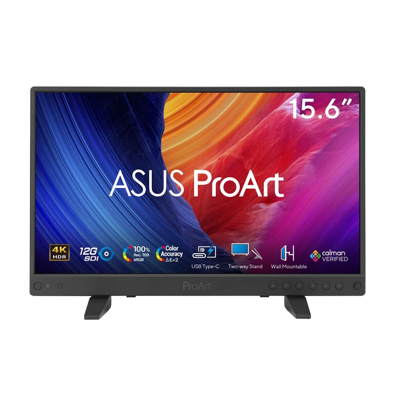 ASUS ProArt Display PA16USV Professional Monitor - 15.6 Inch, 4K UHD (3840 x 2160), IPS, HDR-10, 12G-SDI, HDMI, USB-C