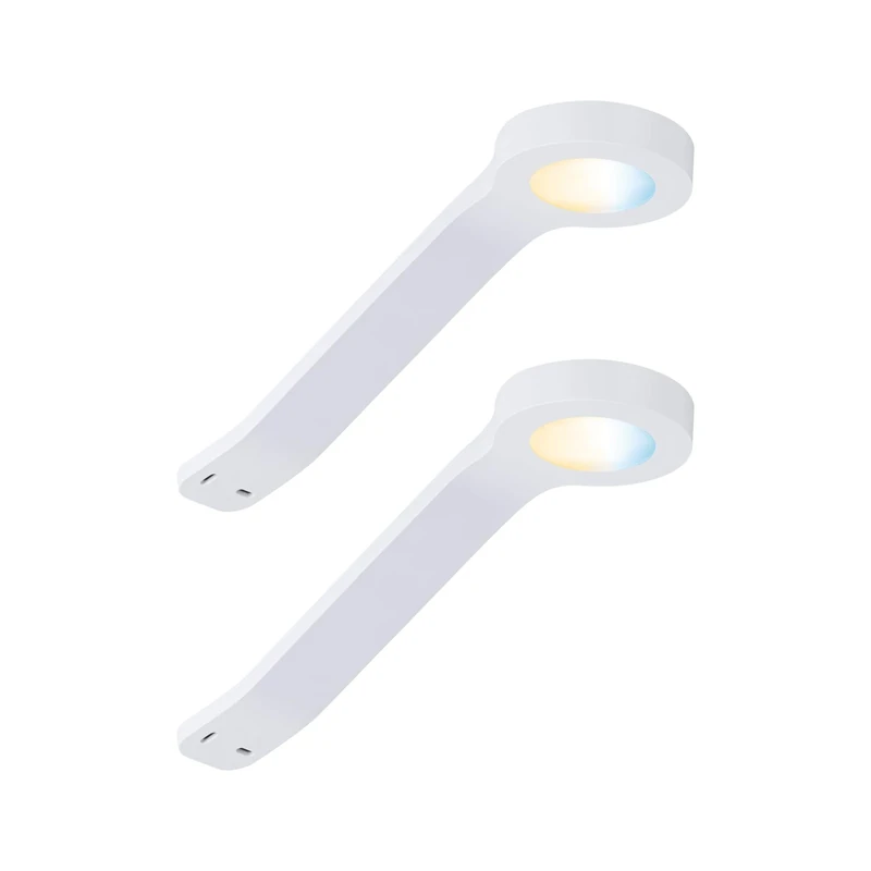 Paulmann 99973 LED Furniture luminaire Clever Connect Starter Set Mike DC 12V incl. 2x2 watt dimmable Cabinet luminaire White matt Cabinet Light Plastic Kitchen lamp 2700-6500K