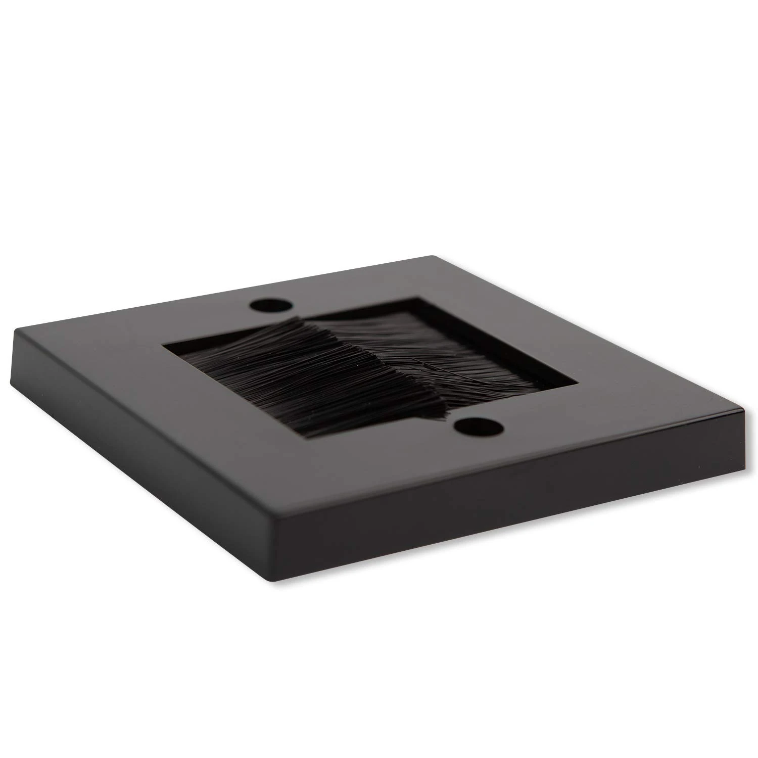 G-PLUG Cable Pass Through Wall Plate Faceplate with Brush – Black Single Gang Cover for HDMI, TV, Ethernet, Speaker Wires – Easy to Install, Clean Cable Management Solution