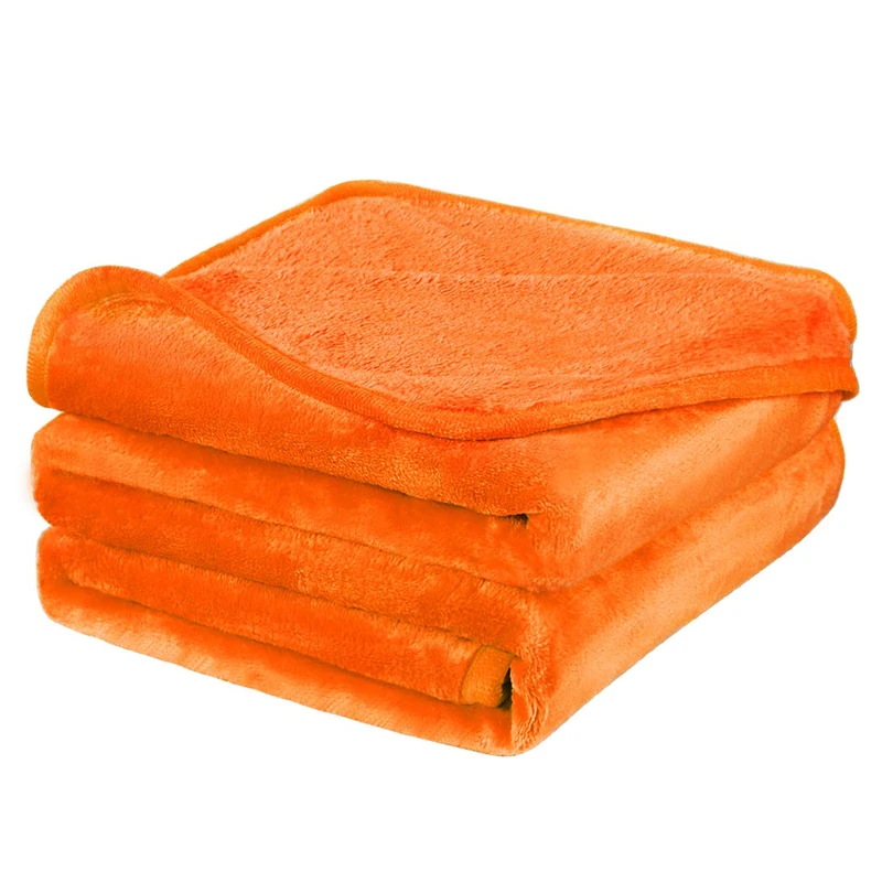 PiccoCasa Flannel Fleece Blanket Soft Lightweight Warm Fuzzy Blanket for All-Seasons, Luxury Comfy Decorative for Couch Living Room Bright Orange Queen (228 x 228cm)