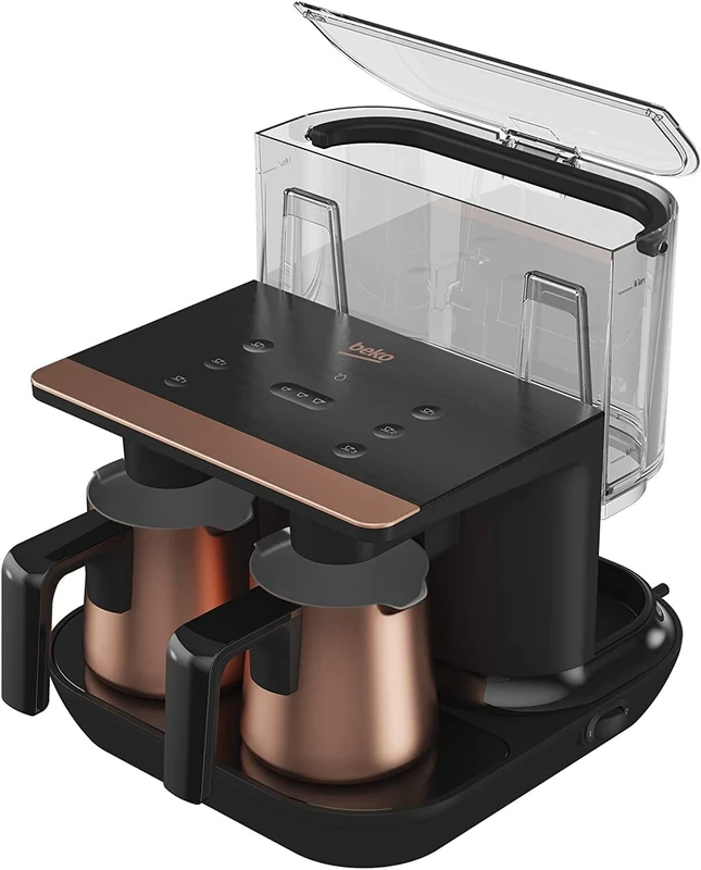 Beko TKM8961B Turkish Coffee Maker | 3D Induction Heating | 6 Cup Capacity | Automatic Water Dosing | CookSense Anti-Overflow | Stainless Steel Pots | Black