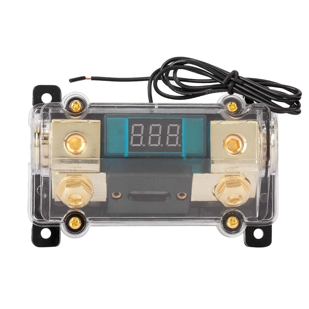 KIMISS Power Distribution Box Block Car Power Holder Holder Box Transparent Block Audio Power Holder Stereo Distribution Block Box Digital Display (150A)