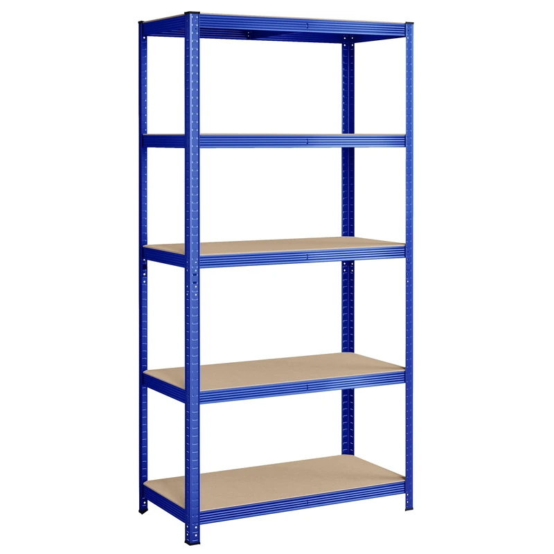 SONGMICS 5-Tier Shelving Unit, Steel Shelving Unit for Storage, Tool-Free Assembly, for Garage, Shed, Load Capacity 600 kg, 50 x 100 x 200 cm, Blue GLR050Q01
