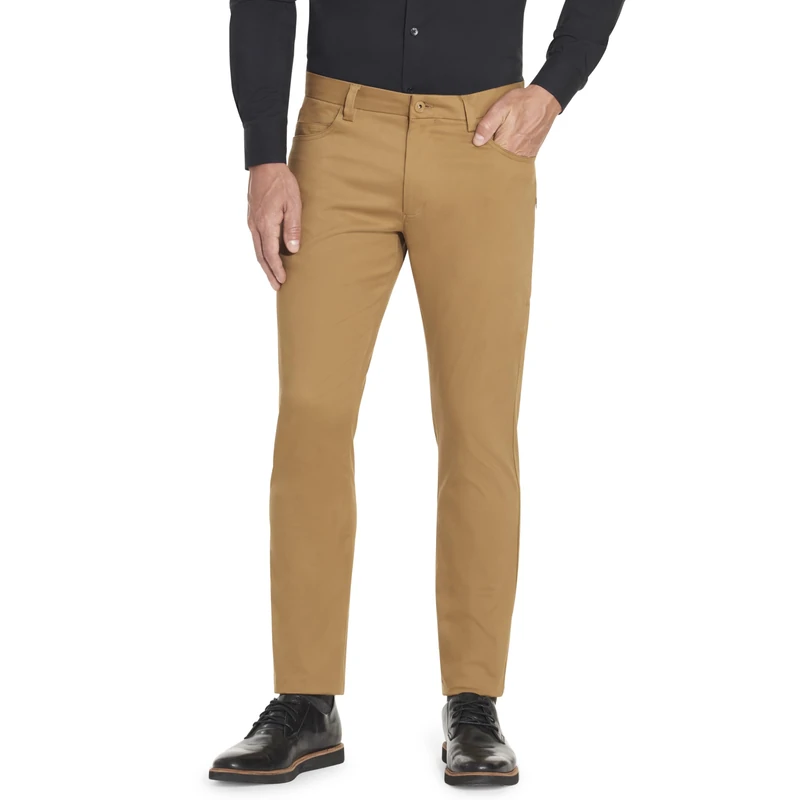 Van Heusen Men's Slim FIT Flex Super Soft TECH Pant Business Casual, Cognac, 32W x 30L