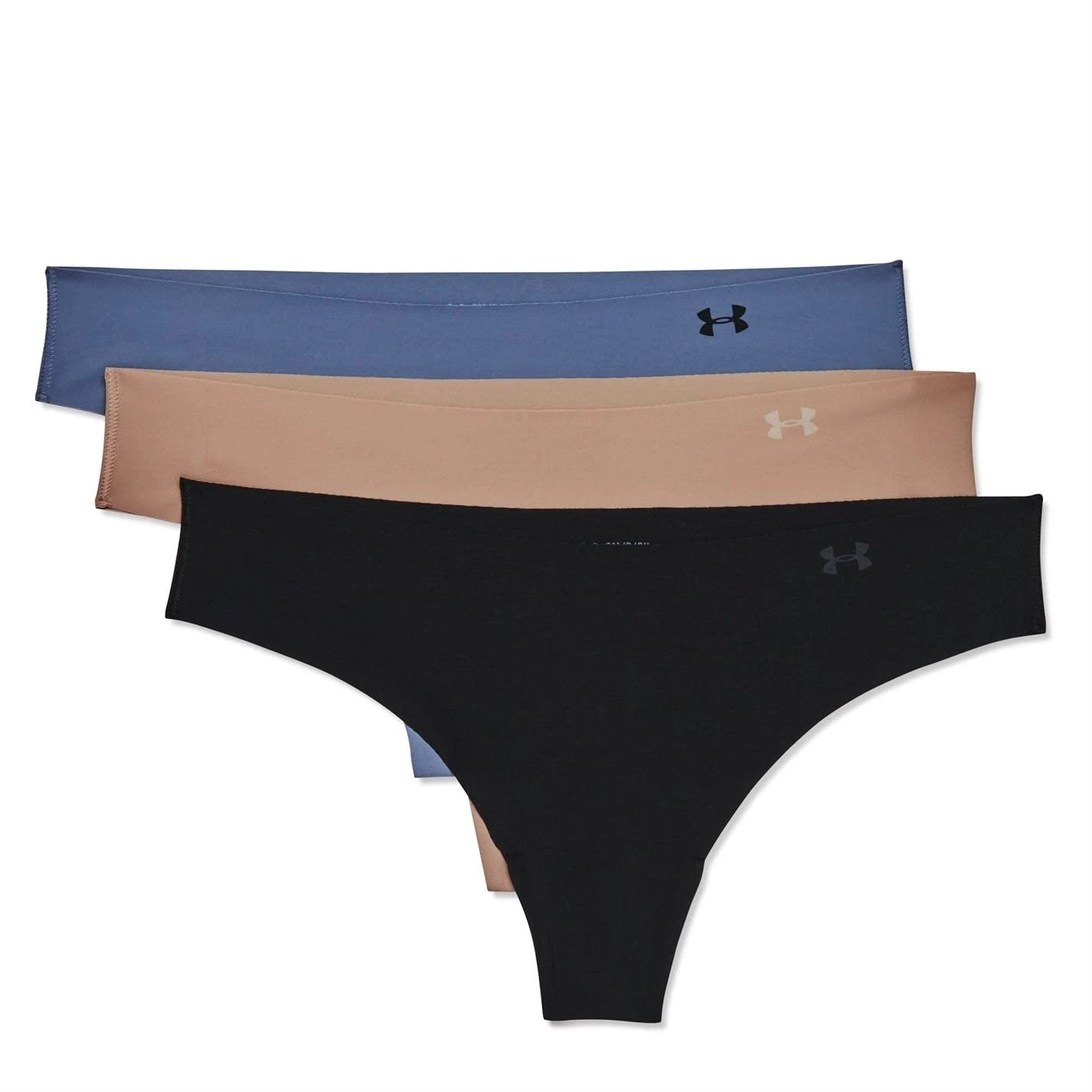 Under Armour Women's Ps Thong Briefs, Pack of 3, Black, L