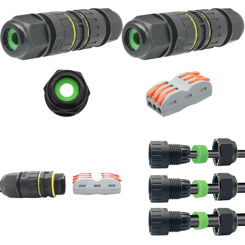 CTRICALVER Waterproof Junction Box Outdoor Cable Connector New IP68 Connector External Sleeve Coupler 5mm-14mm (Pack of 2)