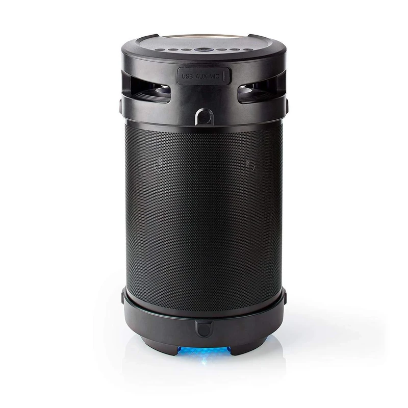 Nedis Bluetooth Party Boombox Portable Speaker, 210W Peak Power, 3.5H Playtime, IPX5 Waterproof, 360° Sound - Black and Silver