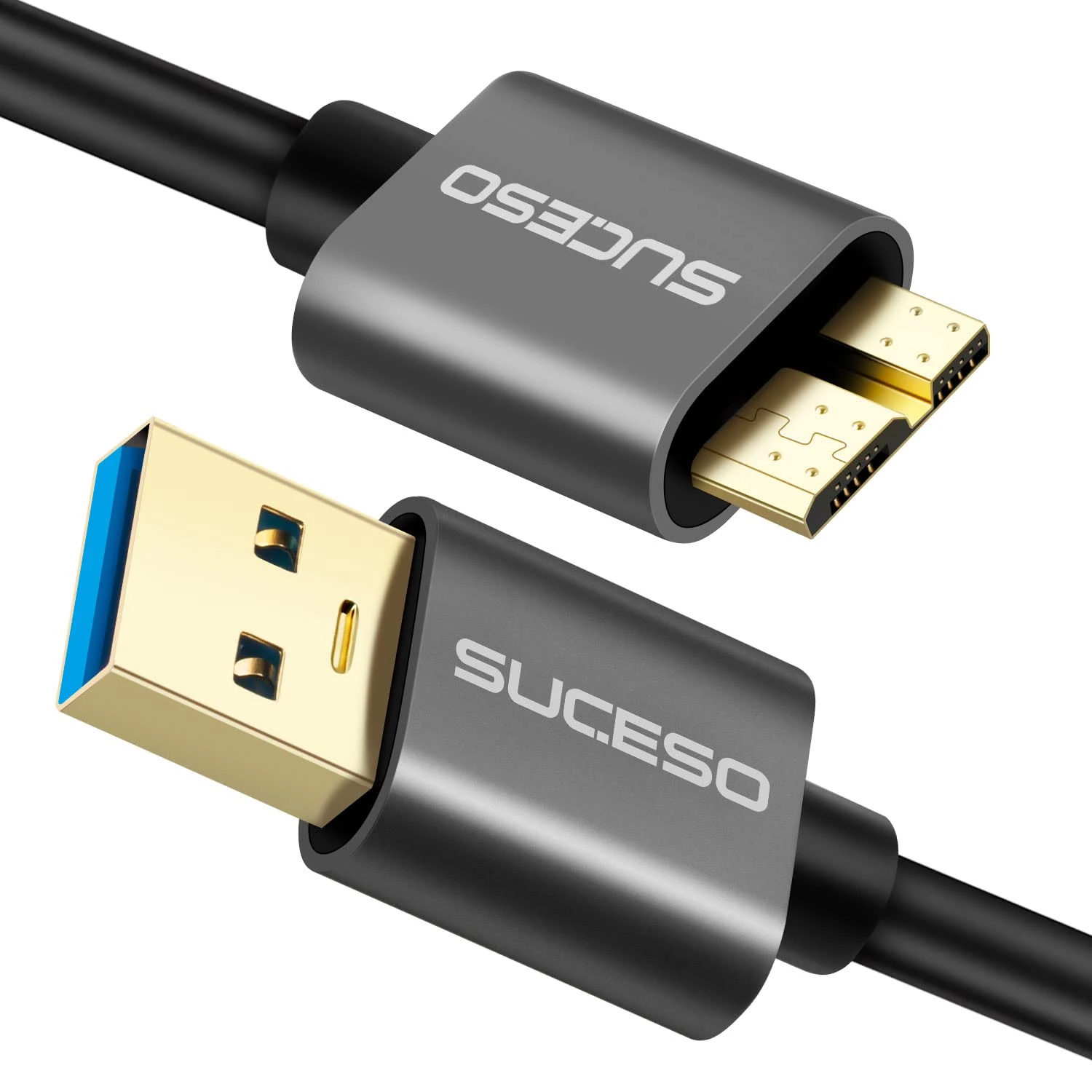 SUCESO Hard Drive Cable 0.5M USB 3.0 A to Micro B 5Gbps Compatible with Portable External Hard Drive, My Passport,WD Elements,Seagate Expansion, Toshiba, LaCie, Maxtor, Samsung M3 1TB/Galaxy S5/Note 3