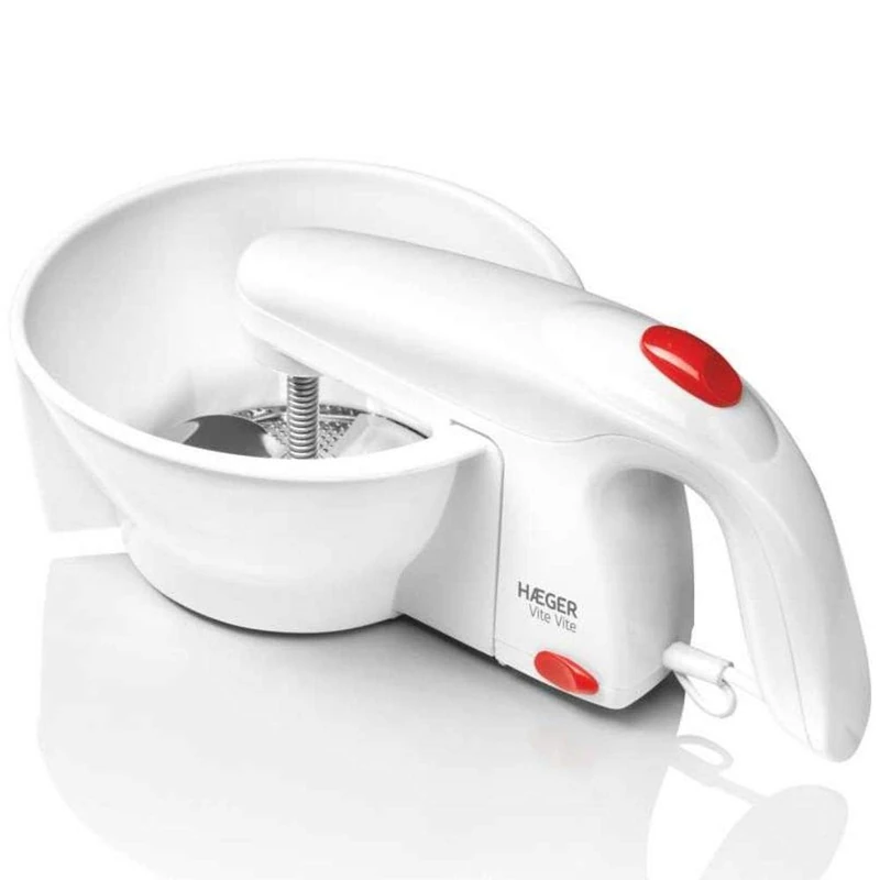HAEGER Vite Vite – Electric Masher with 25W of Power – 3 Cutting Discs: Fine, Medium and Thick, Stainless Steel Blade, Easily Removable - Image 1
