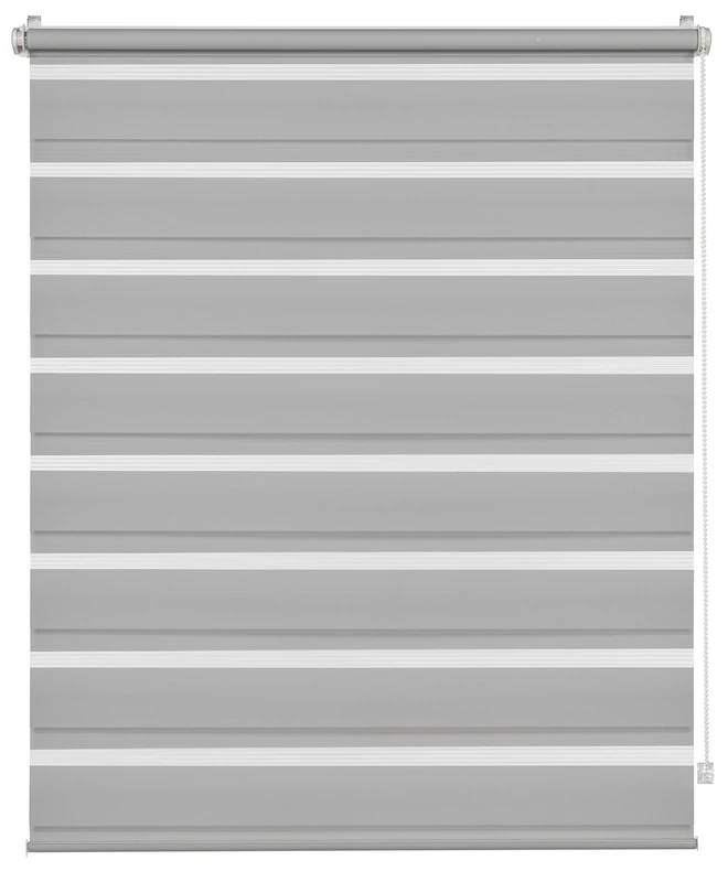 Deco Company Duo Roller Blind Double Roller Blind for Windows No Drilling All Mounting Parts Included Polyester Light Grey 50 x 150 cm