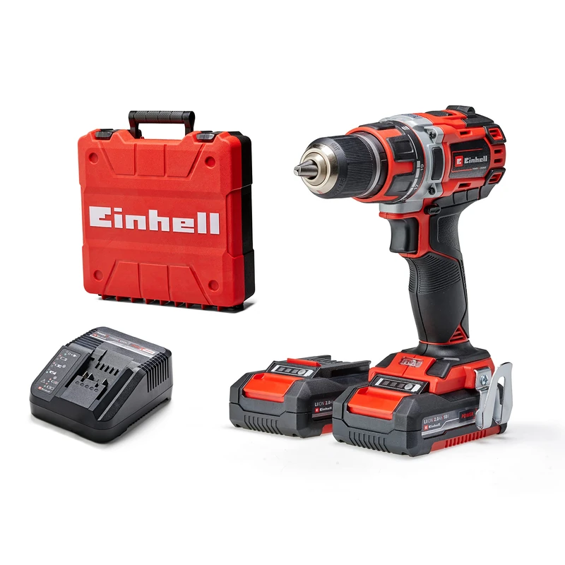 Einhell TE-CD 18/50 Li BL Power X-Change Cordless Drill (Li-ion, 18 V, Brushless Motor, Speed Electronics, Includes 2X 2.0 Ah PXC Batteries and Quick Charger)