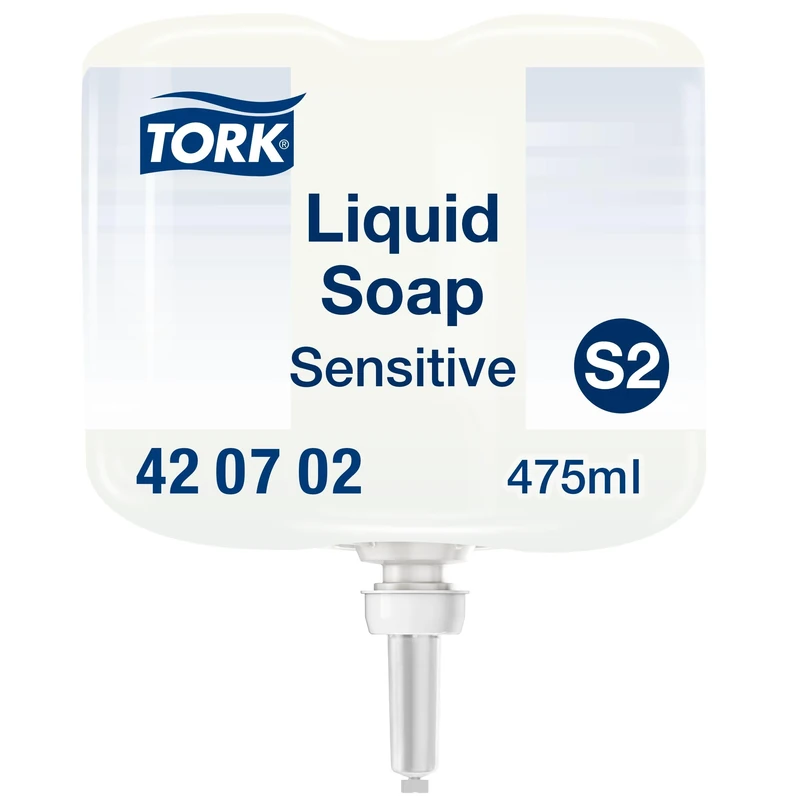 Tork Sensitive Mini Liquid Soap S2, Dermatologically Tested, 8 x 475ml, 420702