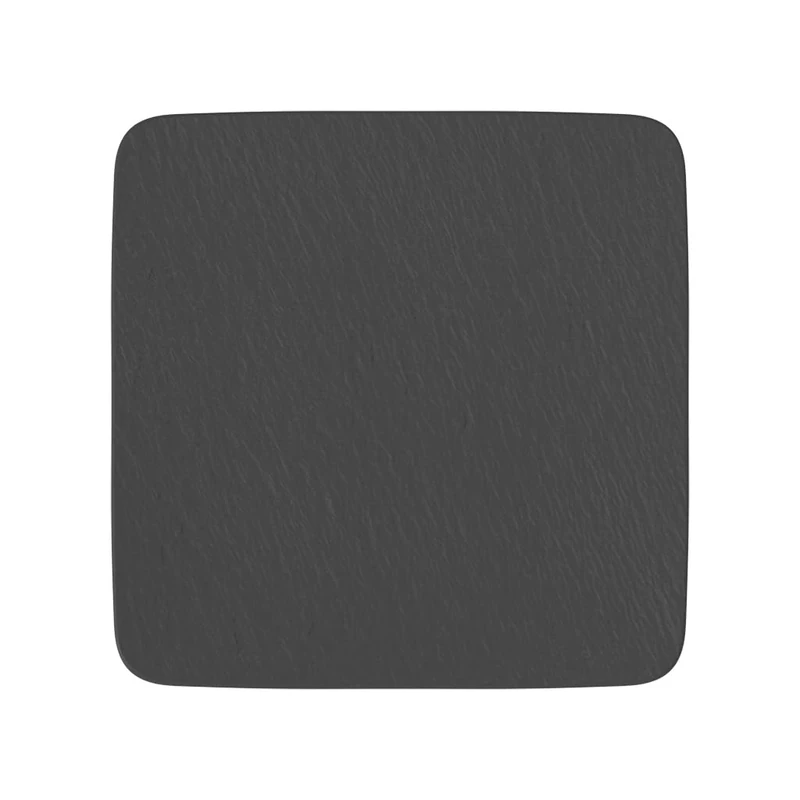 Villeroy & Boch 10-4239-2680 Manufacture Rock Square/Gourmet Serving, Modern Presentation Plate Maoffrom Premium Porcelain, Dishwasher Safe, Black,32X32X1,5CM