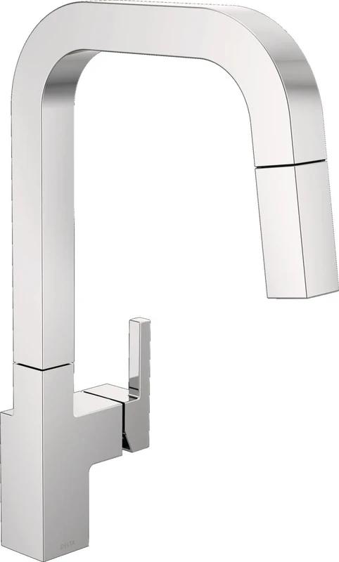 Delta Faucet Junction Pull Down Kitchen Faucet Chrome, Chrome Kitchen Faucets with Pull Down Sprayer, Kitchen Sink Faucet, Faucet for Kitchen Sink with Magnetic Docking Spray Head, Chrome 19825LF