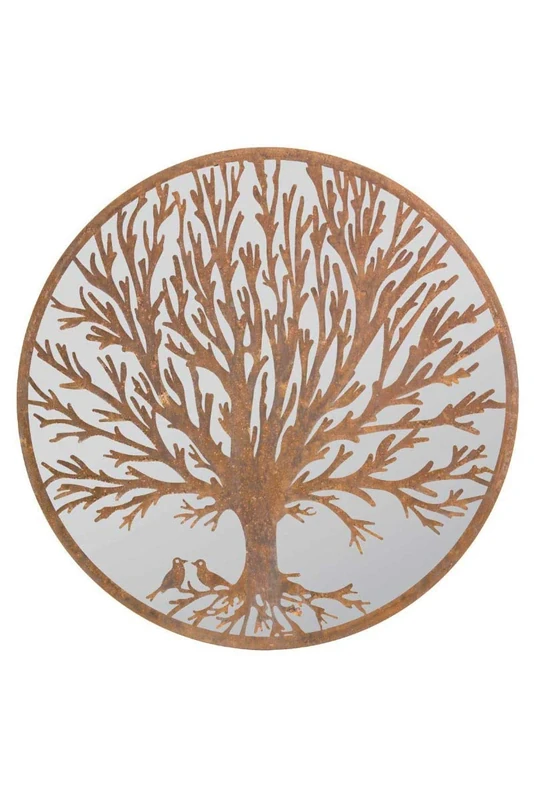 Song Birds Tree Design Round Garden Mirror 100 x 100 CM 3ft3 x 3ft3