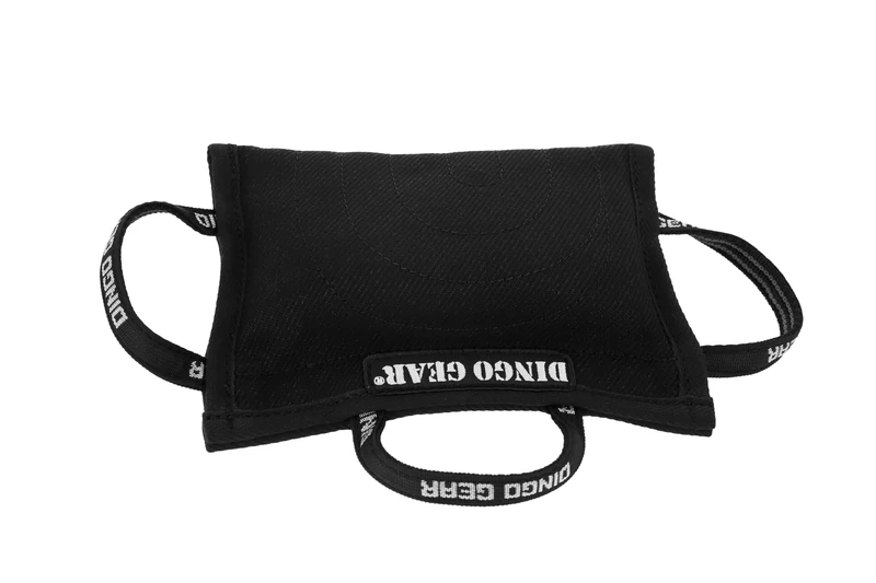 DINGO GEAR Dog Training Tug Bite Pillow for K9 Training, Obedience, IGP, Special Forces Dogs Bite Sessions, Handmade Wedge with 3 Handles, Nylcot, Medium Soft - Black (S00526)