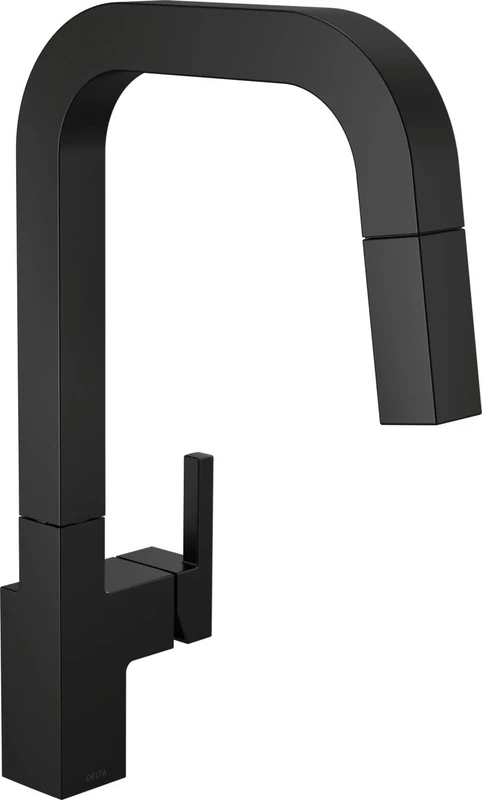 Delta Faucet 19825LF-BL Junction Single-Handle Kitchen Faucet Pull-Down, Matte Black
