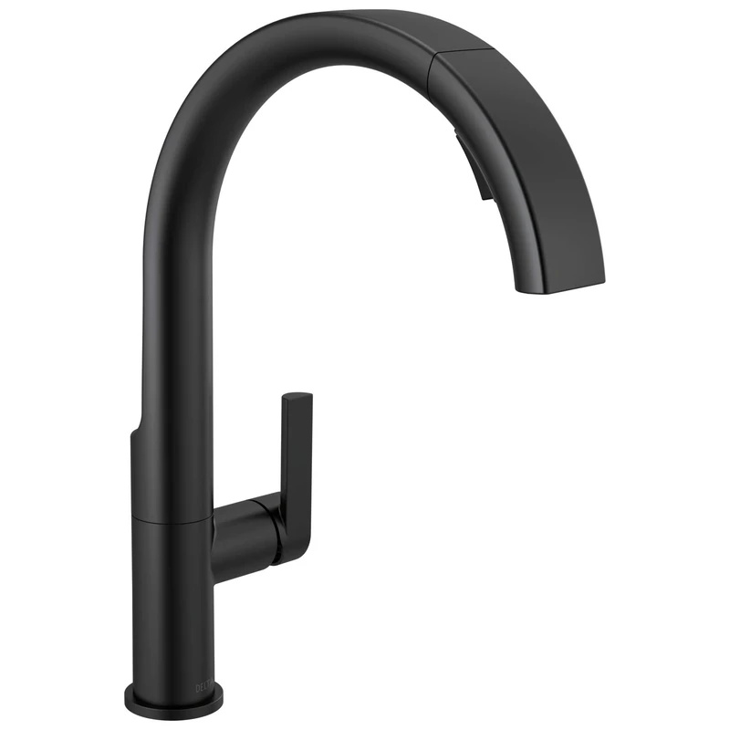 Delta Keele Matte Black Kitchen Faucet with Pull Down Sprayer, Magnetic Docking, Touch-Clean Spray Holes, 1.8 GPM, 20 Inch Hose, 1 or 3 Hole Installation, Matte Black