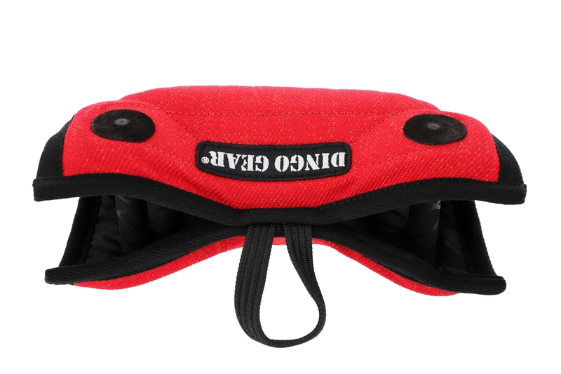 DINGO GEAR Universal Bite Wedge for Dog Training, K9, IGP, Obedience, Dogs Sports, Nylcot, Mini Sleeve with 1 Handle, 2 Holders Inside, Hard, Red (S00708)