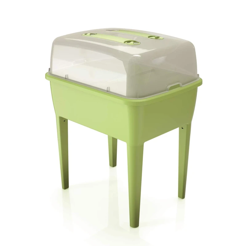 Prosperplast Respana Planter Set Indoor Greenhouse Propagation Tray Greenhouse (Lime)