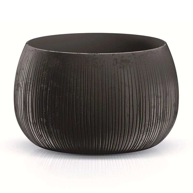 PROSPERPLAST ZA1432 Plastic Concrete Bowl with Container in Cement Black, 30 (H) x 47.8 (D) cm