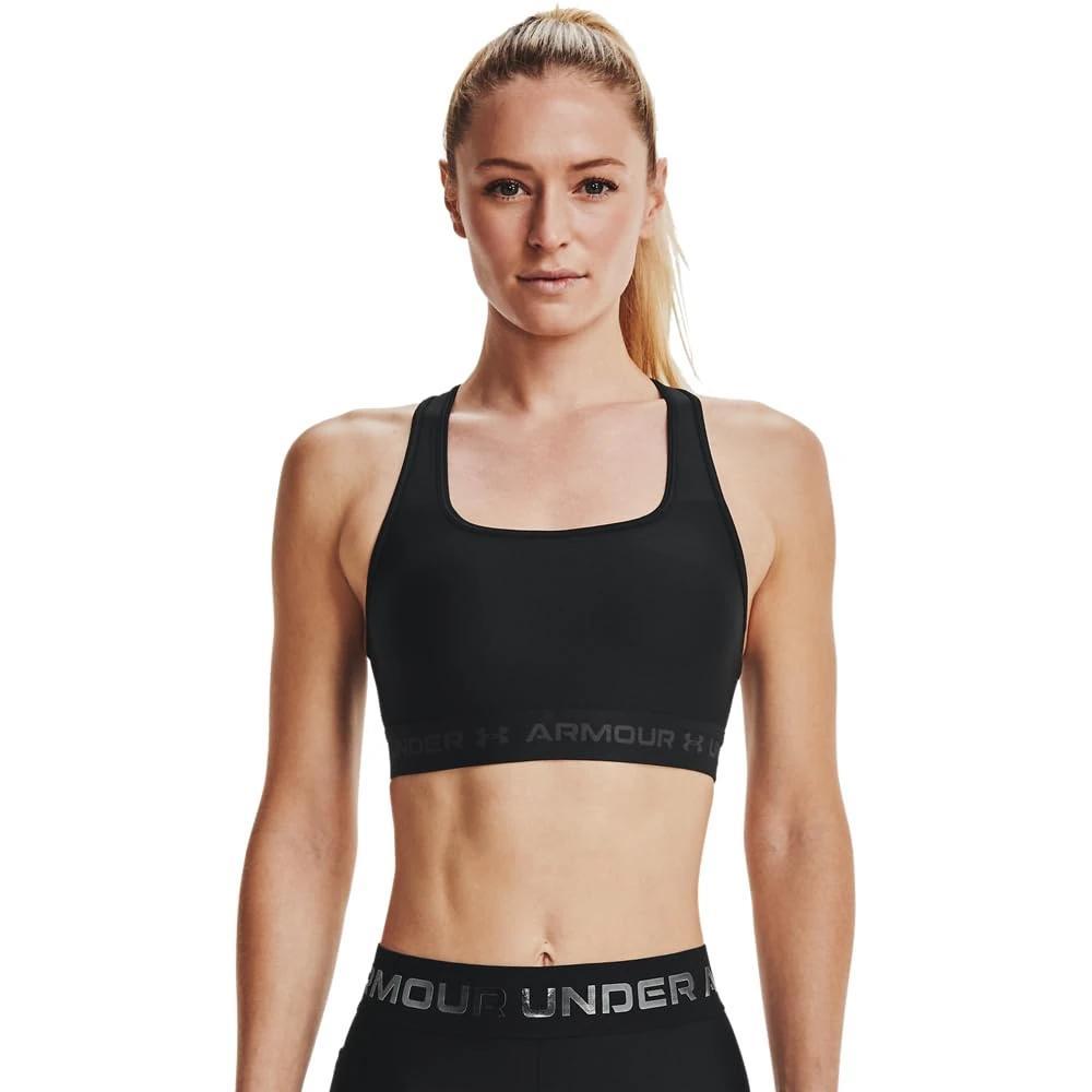 Under Armour Women UA Crossback Mid Bra, comfortable and long-wearing sports bra for women, running bra with removable cups