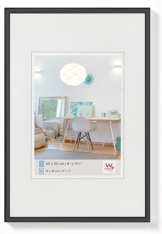 walther Design Picture Frame Black 40 x 60 cm Twin Pack, New Lifestyle Plastic Frame KV460BD