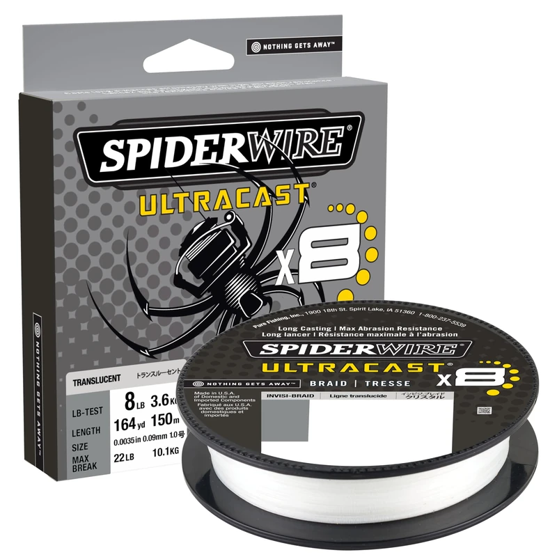 SpiderWire Superline Ultracast Braid, Invisibraid-Translucent, 20lb | 9kg, 2188yd | 2000m Fishing Line