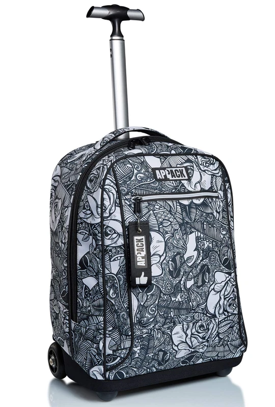 Appack Big Trolley, Yuzer, White, 2 in 1 Shoulder Straps for Backpack, School and Travel Use