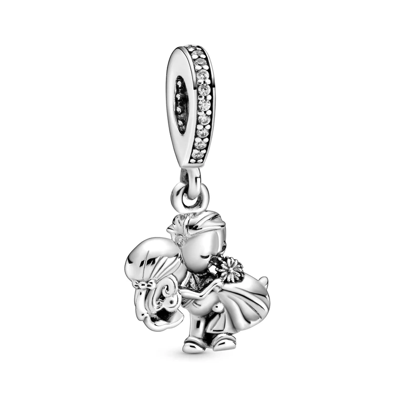 PANDORA Moments Women's Sterling Silver Married Couple Dangle Charm for Bracelet, No Box