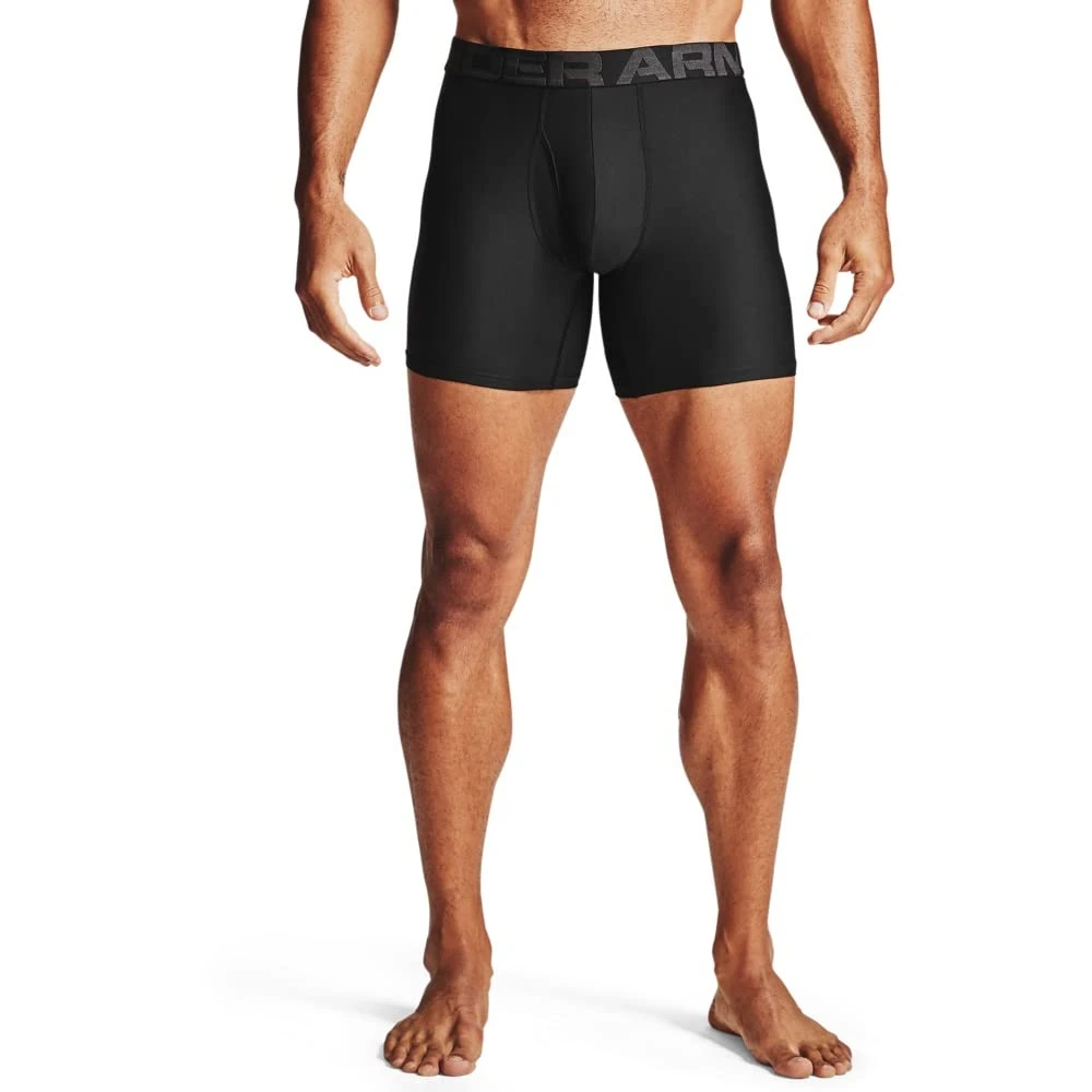Under Armour Men Tech 6in 2 Pack, Quick-Drying Sports Underwear, 2 Pack Comfortable Men's Underwear with Tight fit Black