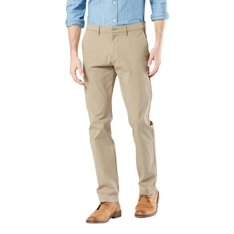 DOCKERS Mens Smart 360 Flex Chino Slim Pants, Dockers Khaki, 34W / 32L UK