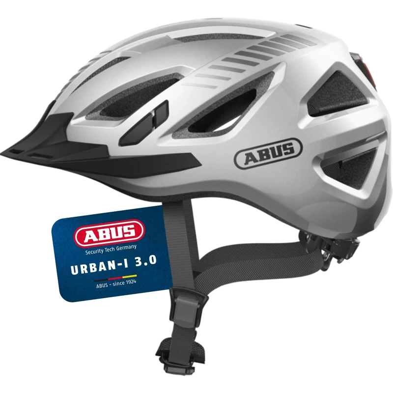 ABUS Urban-I 3.0 city helmet - bike helmet with rear light, peak and magnetic fastener - for men and women