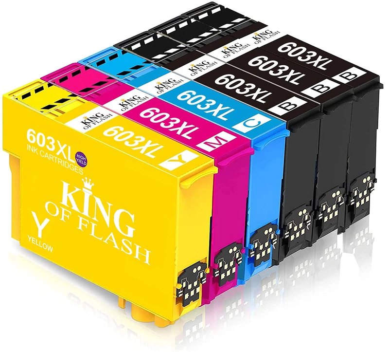 KING OF FLASH 603XL Ink Cartridges Multipack - 603XL Ink Replacement for Epson Expression Home XP-3100 XP-4100 XP-2100 XP-2105 XP-3105 XP-4150 (2 Black & 1 Set)