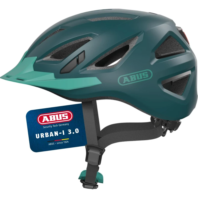 ABUS Urban-I 3.0 city helmet - bike helmet with rear light, peak and magnetic fastener - for men and women