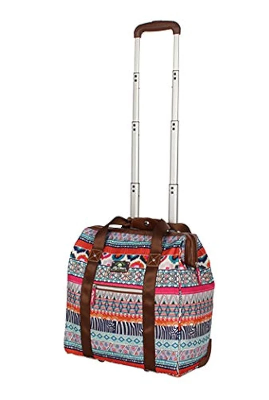 Lily Bloom Designer Under The Seat Tote Cabin Luggage Collection - 15 Inch Patterned Carry on Bag for Women - Lightweight Suitcase with 2 Rolling Wheels, Tribal Stripe, 15 X 8 X 15 inches