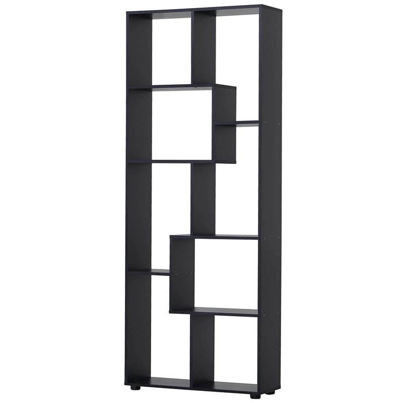 HOMCOM Bookshelf, Tall Bookcase, Modern Room Divider, 8 Cube Storage Unit, Freestanding Storage Shelf for Living Room, Bedroom, Home Office, 70 x 24 x 178 cm, Black