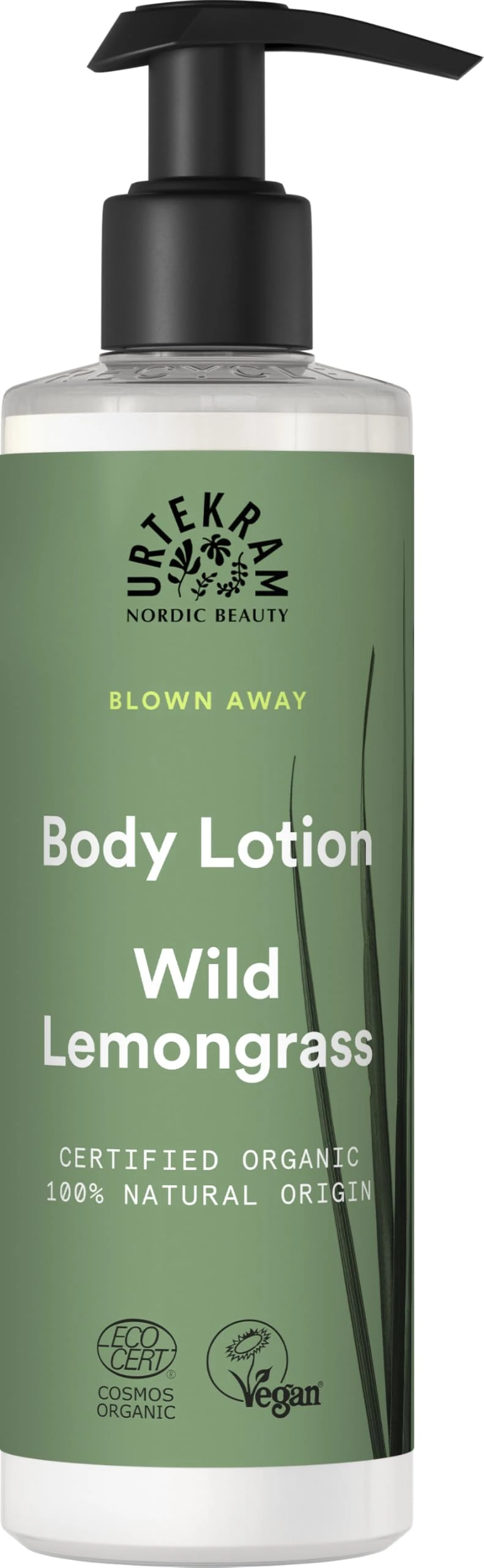 Urtekram Body Lotion - Wild Lemongrass - All Skin Types - 245 ml, Vegan, Organic, Moisturizing, Natural Origin