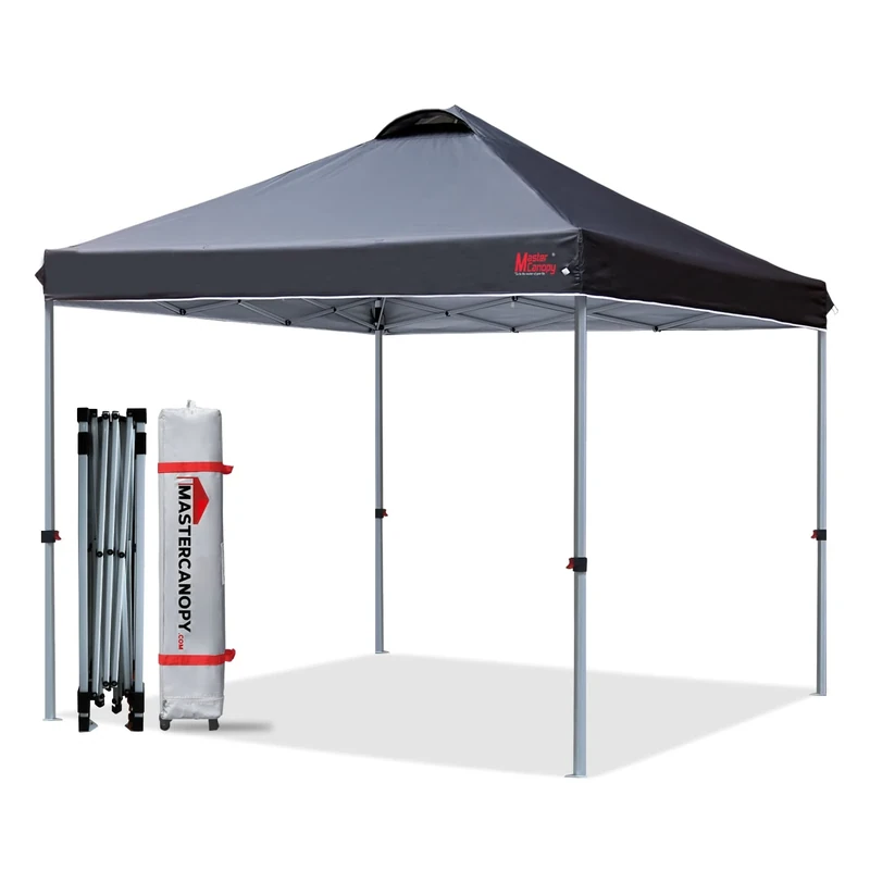 MASTERCANOPY Durable Ez Pop-up Gazebo Tent with Roller Bag (2x2M,Black)