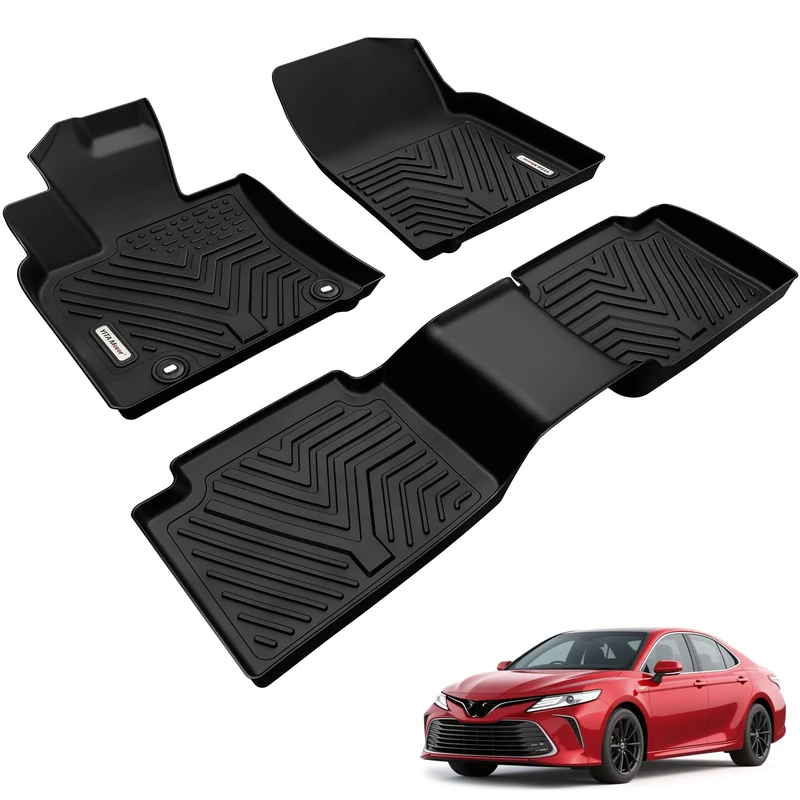 YITAMOTOR Floor Mats Compatible with 2018-2019 Toyota Camry, Excludes Hybrid Models, Custom Fit Floor Liners 1st & 2nd Row All-Weather Protection