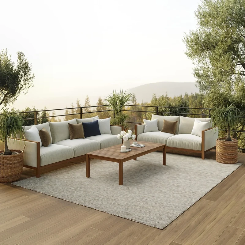 NOURISON Postiano Indoor/Outdoor Solid Beige 8' x 10' Area Rug 8' x 10'