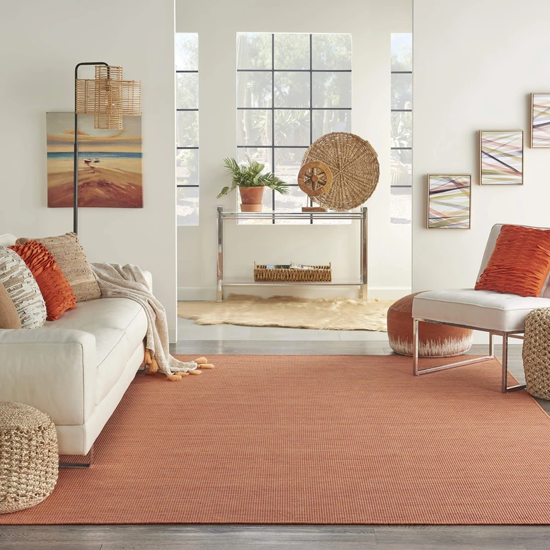 NOURISON Postiano Indoor/Outdoor Solid Terracotta 5' x 7' Area Rug 5' x 7'