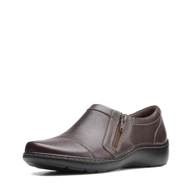 Clarks Women's Cora Giny Loafer, Dark Brown Tumbled, 6 UK