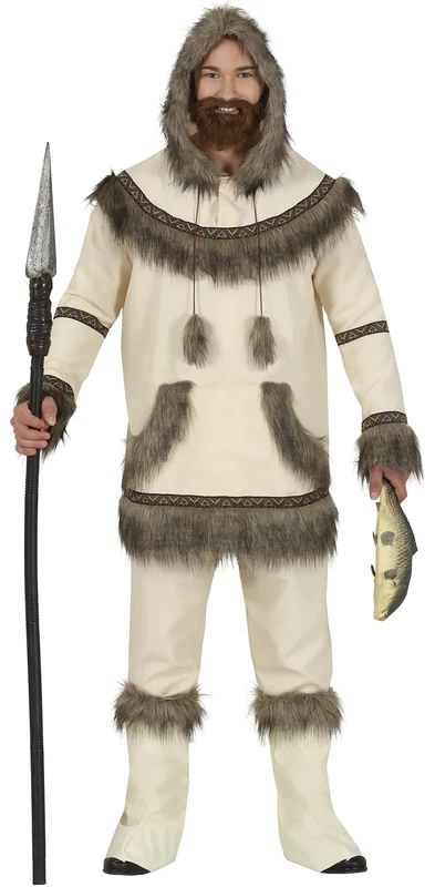 FIESTAS GUIRCA Eskimo Fancy Dress Costume Adult Man Size Medium