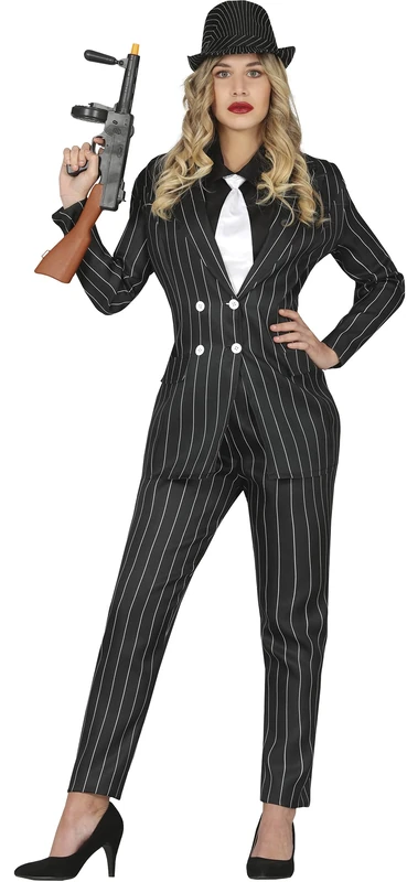 FIESTAS GUIRCA Women's 1920s Gangster Costume - Size 14-16